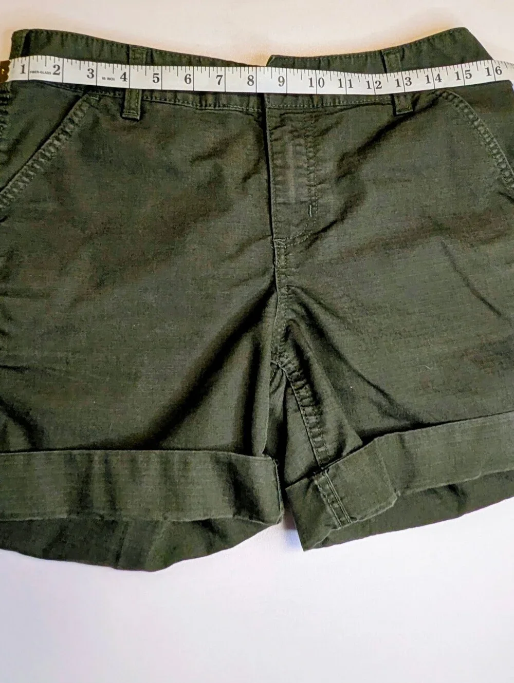Carhartt Women's Dark Olive Rolled-Hem Utility Shorts